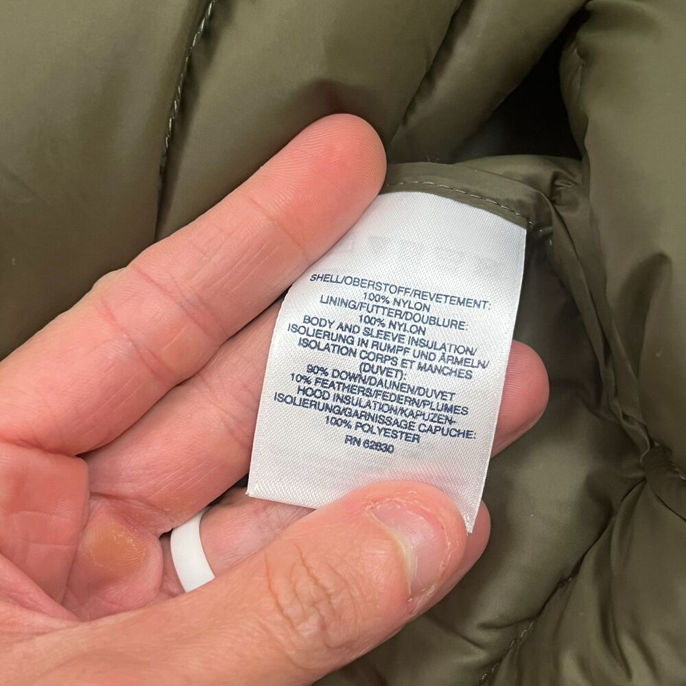 Lands' End Packable Wanderweight Down Long Hooded Puffer Jacket Green Women's M - Picture 6 of 10